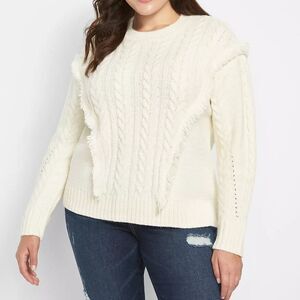 Lane Bryant -Crew-Neck Cable-Knit Sweater